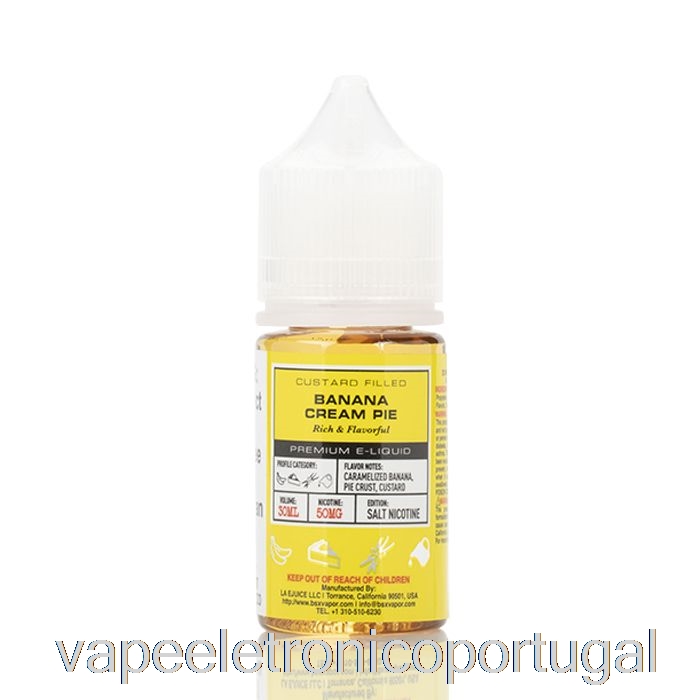 Torta De Creme De Banana Vape Eletrônico - Série Bsx Salt - 30ml 30mg